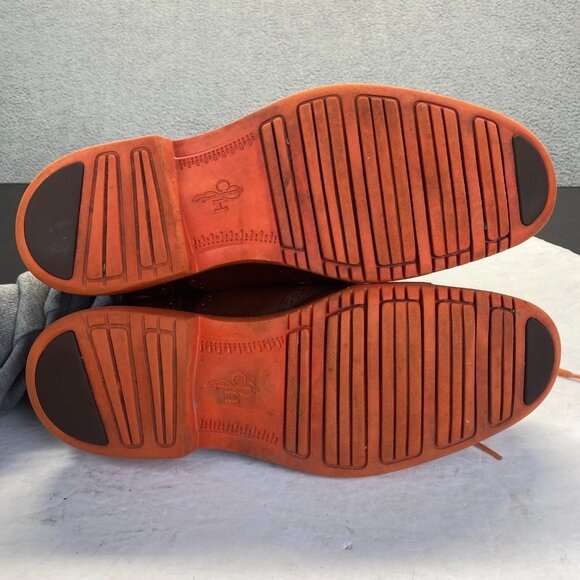 Cole Haan Great Jones Brown‎ Orange Wingtip Oxford Shoes Men Size 9 M - Picture 3 of 15
